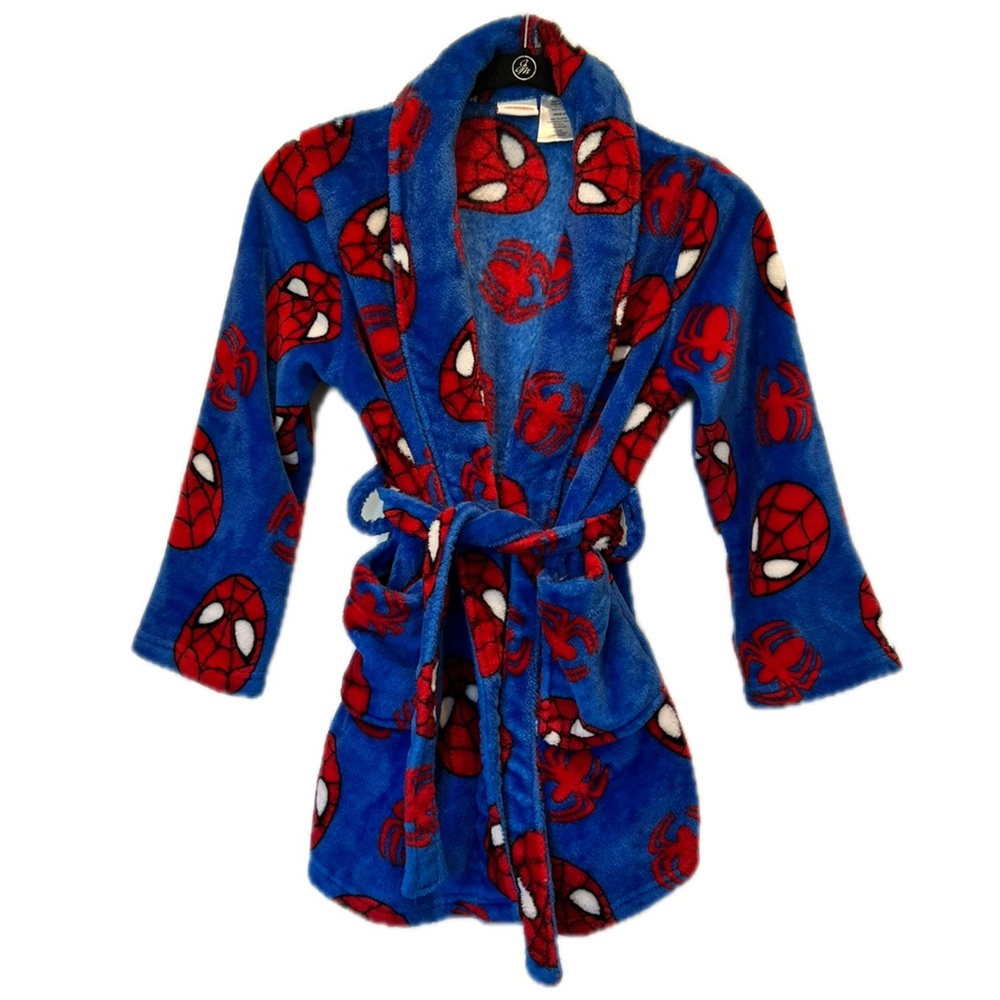 Marvel Spider-Man Kids Blue and Red Robe Size 8